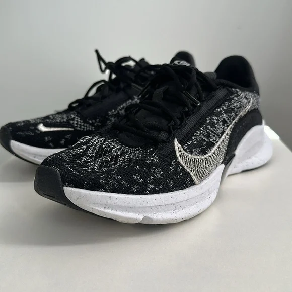 Nike | Womens SuperRep Go 3 Flyknit Next Nature, (Black/White) - Size 6.5 - Picture 4 of 8